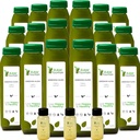 Sok iz zelene, čist s surovo vodo, vse naravne, hladno stiskani sokovi, čistilo za detox, 30 steklenic 12oz, 5 bonus ingver posnetkov