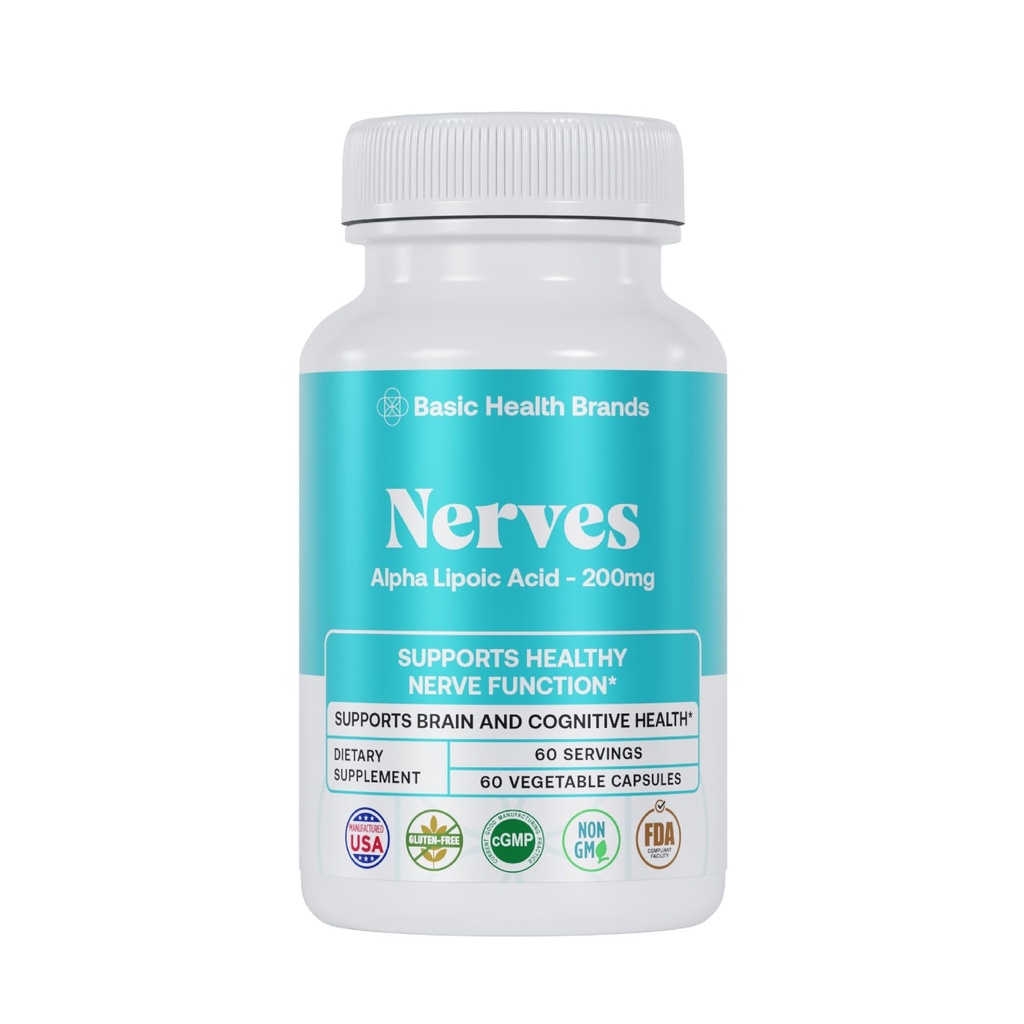 Osnovne blagovne znamke Živci Alfa Lipoična kislina, 200 mg, Neuron funkcija (Pack po 1)