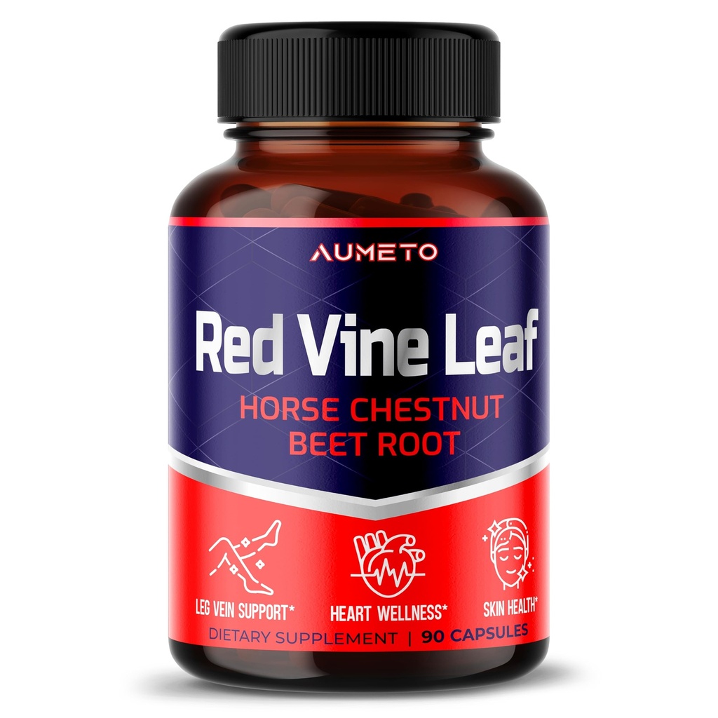 Red Vine Leaf dodatek s konjsko kostjo, peso, ingver - naravna podpora za moč in kroženje dobrote- Izdelano v ZDA (90 Count (Pack of 1))