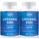 Liposomska GABA z L-teaninom 1200 mg - 2 pakiranji z velikimi dodatki GABA, 120 kapsulami za odrasle