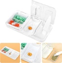 Toplive Prenosni 3-v-1 tablete Cutter in tablete Grinder in tablete imetnik, Natančno enostavno rezanje, Medication Crusher za majhne velike tablete, vitaminske tablete Splitter za starejše otroke hišne ljubljenčke, bela