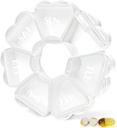 MOLN HYMY velike tedenske tablete Box 7 dan, luštna tablete Organizator primera 1 krat na dan, cvetlične tablete vsebnik enkrat na dan, Lep Medicine Dispenzer za vitamin / ribje olje / Mediacija / Dobavitelji (bela)