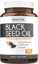 Olje črnega semena - 60 kapsul softgela (Non-GMO & Vegan) Premium hladno predoblikovana Nigella Sativa Produktivno čisto črno Cumin Seme Olje z vitaminom E - 500mg vsak, 1000mg Na 2 kapsuli Serviranje