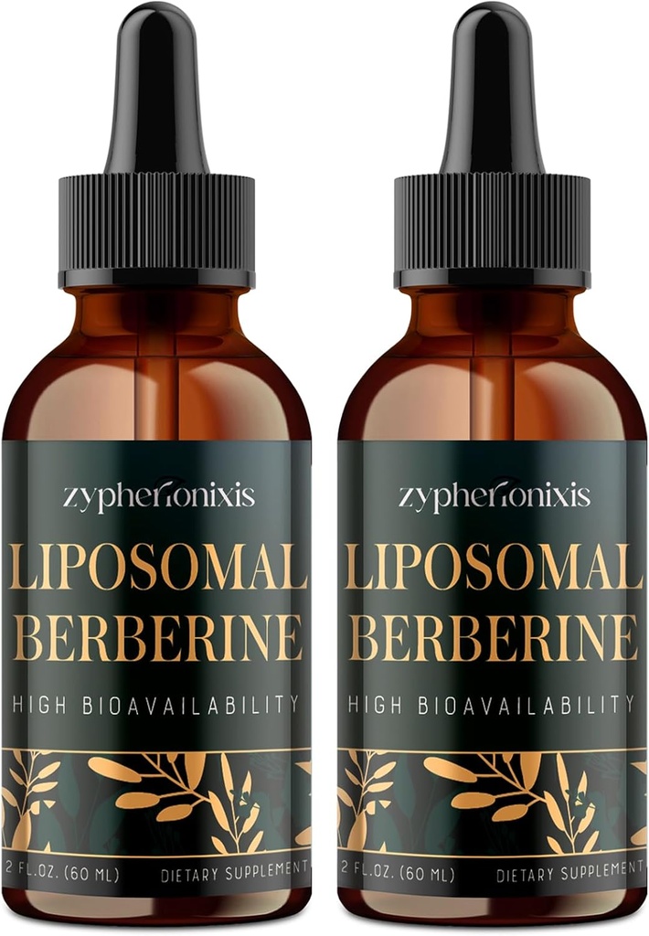 Liposomske kapljice Berberine dodatek 3000mg - visoka absorpcija AMPK Activator, organski Berberine HCl kompleks s Ceylon Cinamon & Ginger za imuno in prebavo (4 fl oz)