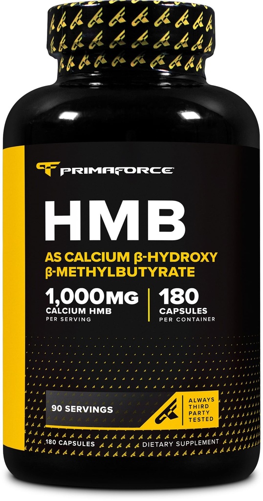 Primaforce HMB (Beta-Hydroxy beta-metilbutirat) 1000 mg, 180 kapsul (500 mg na kapsulo) - Gluten prosti in ne-GMO dodatek