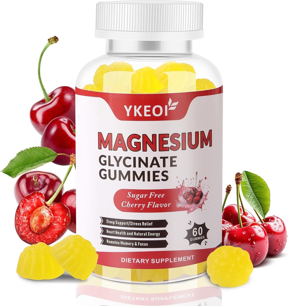 Magnezij Glycinate Gumies 500 Mg,brez sladkorja Magnezij dodatek Triple Magnezij kompleks z malatom 400 Mg, Citrat 400 Mg Ashwagandha 100 Mg Magnezij dodatek za odrasle - 60 Gummies