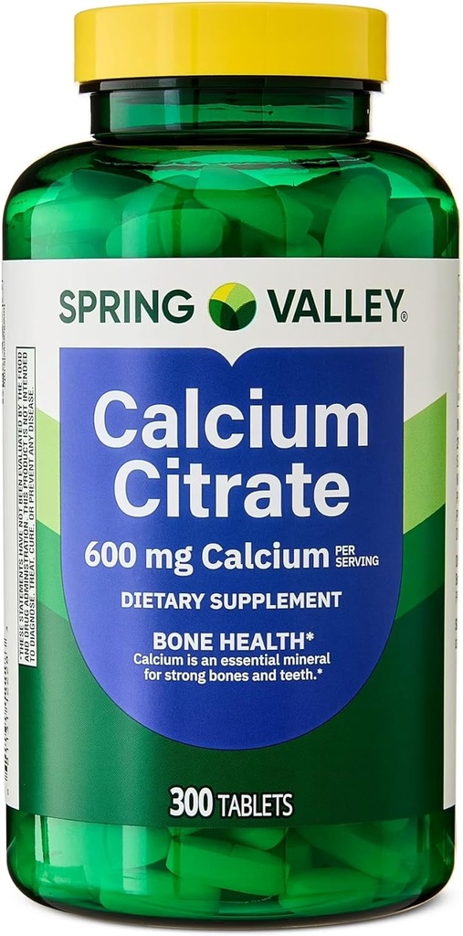 Tablete za kalcijev citrat v spomladanski dolini, prehranska dopolnila 600 mg, število 300.