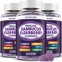 Bezgove jagode Imunska podpora, Dnevna podpora za otroke in odrasle*, s Sambucus Bezgove jagode, cink, vitamin C, D3, B6, B12, Plus - Prehranska dopolnila - 210 Število