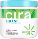 Cira Daily Greens - naravno sladkana, organska Spirulina Superfood Powder s Premium, Antioksidant-Rich Sestavine za raztapljanje, digestion, & Energy - Mešana Berry, 30 Servings