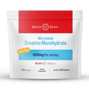 Brain Bean 500mg Nearomatiziran mikroniziran kreatin monohidrat v prahu pomaga povečati energijo za zdravje možganov - Ne-GMO, Gluten-free Creatine v prahu podpira zdravje mišic (Made in ZDA)