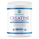 NutraScience Kreatin Monohidrat v prahu z BioPerin, podpira rast in regeneracijo mišic, 60 Serving, 5000mg na strežbo, nearomatizirana, GMP serificiran, Vegan prijazno, Non GSO