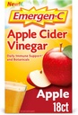 Emergen-C Apple Cider Vinegar Vitamin C Fizzy Drink Mix, Prehranska dopolnila za imuno podporo, Apple - 18 Count