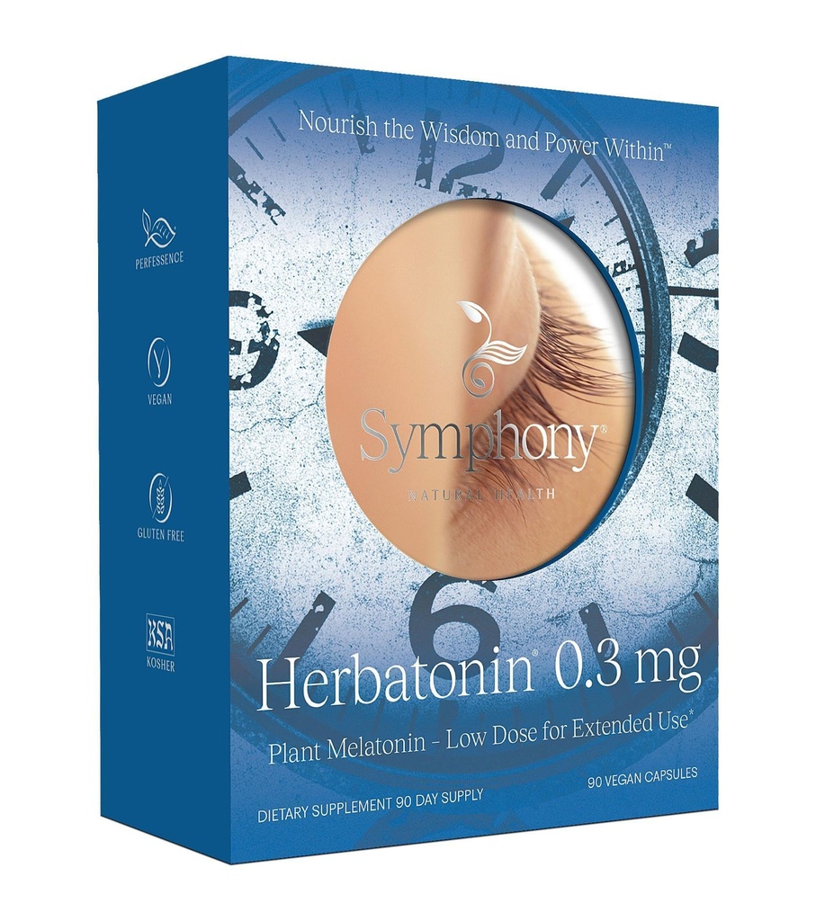 Herbatonin® 0,3 mg – Prva rastlinsko-bazna, naravna melatoninska dopolnila (Phyto-Melatonin) – pomoč za spanje z majhnim odmerkom, podpira cirkadiansko Rhythm & celično zdravje – 90 kapsul (90 dnevna zaloga)