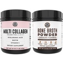 Left Coast Performance Chocolate Bone Broth in multi colagen prašek za skupno, lase, kožo, in nohti podporo