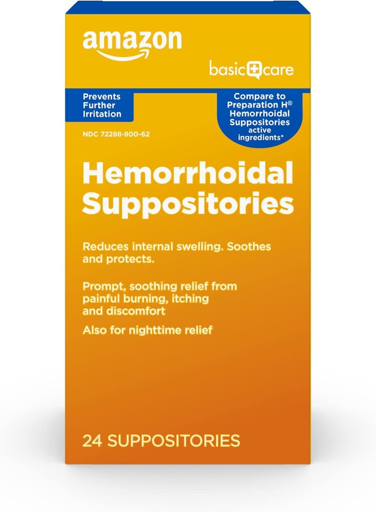 Hemorrhoidne supozitorije, Relief iz opeklin, Srbenje in neugodje hemoroidov, 24 grof