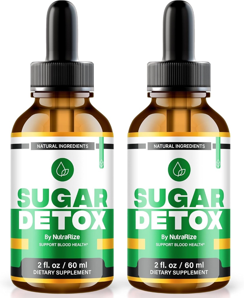 NutraRize (2 paket) Sugar Detox kapljice, SugarDetox kapljice, 21-dnevni sladkor Detox izziv, Vse-naravno tekoče čiščenje za začetnike, Premium kri formula Gotas Mnenja (60 Serving)