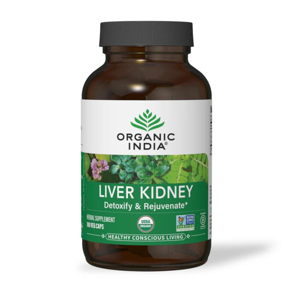 ORGANIC INDIA Jetra in ledvice čiščenje Detox Popravila - Zeliščni dodatek - čiščenje in pomlajevanje, Podpira zdravo delovanje jeter in ledvic, Vegan, USDA Certified Organic, Non-GMO - 180 kapsul