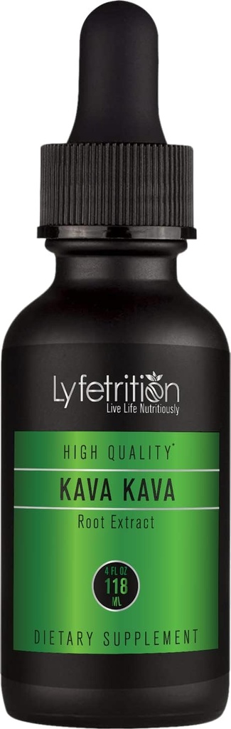 Lifetrition Kava Kava Root Extract z aktivnimi Kavalaktoni 540mg, 220 Servingi, Cruelty-free, Easy-to-Consume tekoče kapljice, hitra absorpcija, GMP-Certified, tretje-delni test, Non-GMO, Izdelano v ZDA