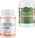 Urolithin A dodatek 1500MG Plus Rjavi riževi proteini + Super zeleni powder Superfood dodatek z elektroliti in toničnimi zelišči