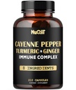 210 Tablete - Cayenne Pepper Kapsule Organic z kurkuma, Ginger, Imunska podpora kompleks kot Elderberry, Echinacea, Česen Bulb - Prebava, zdravje in upravljanje telesa