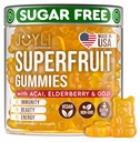 Joyli Superfood Gummies - brez sladkorja sadje Multivitaminski Gummi za odrasle - Naravni Gummi Vitamini za ženske in moške z Goji, Bezgovina, Vitamini A, C, D & E - Podpira Immuniteto, Prebava in energija