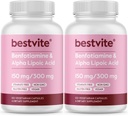 Benfotiamin 150 mg / alfa lipoična kislina 300 mg (240 vegetarijanskih kapsul)(120x2) - brez stearat - vegan - brez glutena - brez GSO