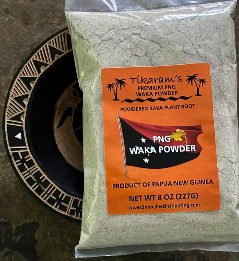 Tikaram's Kava Powder - Premium Papua Nova Gvineja (PNG) Waka, 1/2 Pound (8oz), Fidži Market Veleprodaja LLC