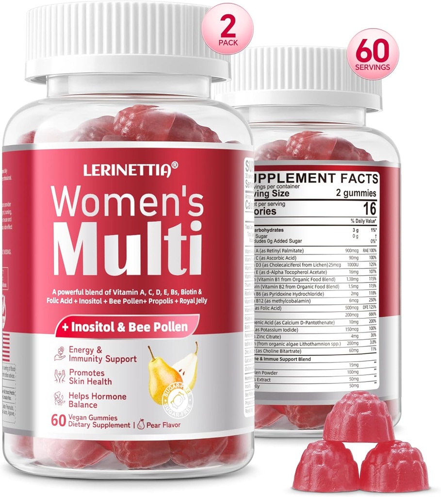 Ženske 50+ multivitaminski izdelki, multivitaminski izdelki za ženske z vitaminom A, C, D3, E in cinkom, vegansko število brez sladkorja 120