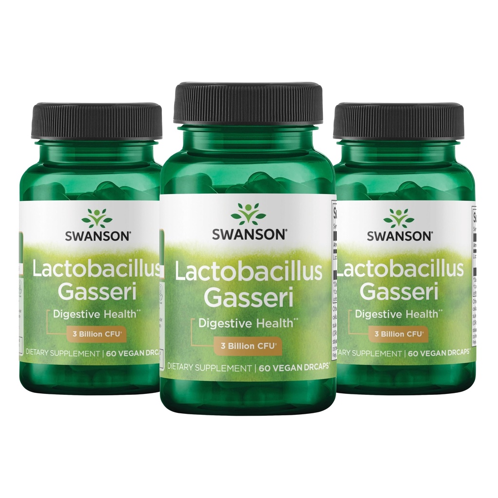 Swanson Lactobacillus Gasseri Probiotik za odrasle Iščemo prebavno in metabolično podporo s 3 milijardami CFU - kislimi, brez hlajenja (60 veganskih kapsul, 3 pakiranja)