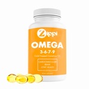 Zippi Omega 3-6-7-9 Camelina Softgels - Rastlinska Omega 3-6-7-9 Maščobne kisline dodatek. Pomaga podpirati možgane, jetra, kardiovaskularne, imunitete in skupne funkcije