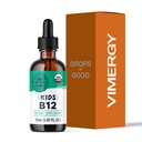 Vimergy Kids Organic Liquid B12 – Promocija fizičnega razvoja in kognitivne funkcije* – Imunska podpora za hitro absorpcijo* – USDA Organic, Vegan, Non-GMO – 55 ml