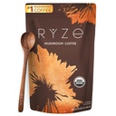 RYZE SUPERFOODS kava iz gob USDA Organic s 6 Adaptogene gobe in MCT olje, ZDA Grown Instant kava za boljšo energijo, Fokus, Prebava, Immuniteta z Lions Mane & Turkey rep, 30 obrokov