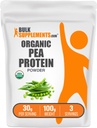BulkSupplements.com Organic Pea Protein Powder - Na rastlinski osnovi & Vegan Protein Powder - Brez arome & gluten, 30g na serviranje, 100g (3.5 oz) (Pack of 1)