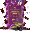 TrueSeaMoss Sea Moss Elderberry Gummies za odrasle in otroke – z Burdock Root, Bladderwrack & Magnezij – Vegan, Non-GMO Formula – Made in USA – 60 Gummies