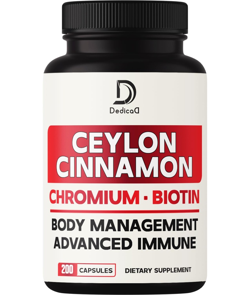 13 v1 Cejlon Cimet Kapsule - 200 kapsul s kromovim pikolinatom, biotinom, grozdnim semenom, Bezgovimi jagodami in več