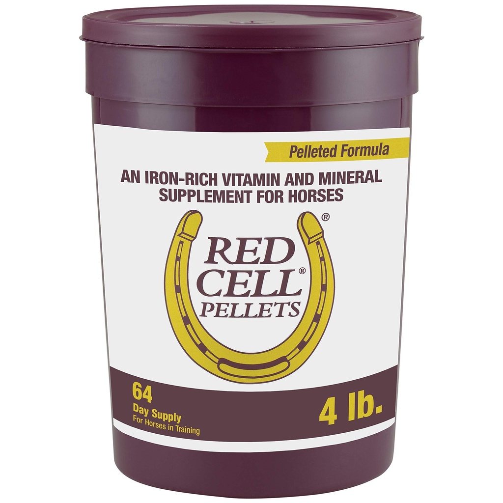 Farnam Horse Health Red Cell Pellets, Vitamin-Iron Mineral Supplement for Horses, Iron Horse Supplement, 4 Lbs., 64-Day Supply, Pellets