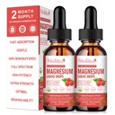 Magnezij Glycinate Tekoča kapljica - Trojna absorpcija dopolnilo za podporo živcev, spanje, mirno, srce, mišice * - Sugar-free s kalijem, L-teanin, Sea Moss, Vitamin B,C,D3, K2-2Pack