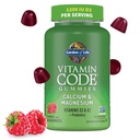 Vrt življenja Vitaminska koda Kalcij Magnezij Gumiji z D3 & K2, Podpira zdravje kosti in kosti moč + Prebiotiki in probiotiki za prebavne podpore, Non-GMO, Gluten-free, 60 Raspberry Gumies
