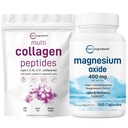 Mikro sestavine več kolagenski proteini v prahu 16oz in magnezijev oksid 400mg paket 