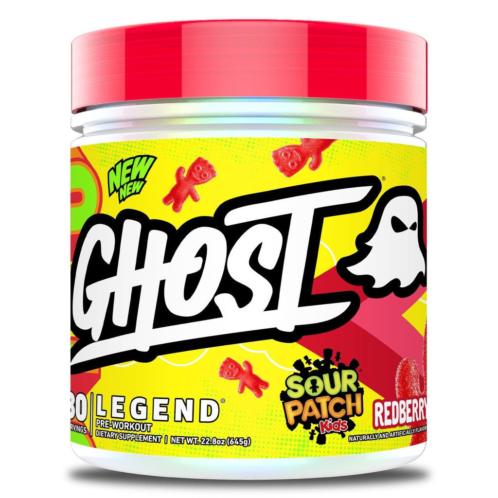 GHOST Legenda Pred-workout Powder, SPK Redberry - 30 Serving – Pred-workout za moške in ženske s holinom, L-citrulin, in Beta Alanin za energijo in fokus