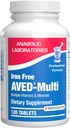 Iron Free Daily Multivitamin za moške in ženske, 120 tablet - AVED Daily Multi Vitamin and Minerals Health Supplement - Vitamini A, C, D, E, Vitamin B kompleks, cink, kalcij, magnezij, Več