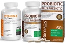 Bronson probiotik 50 milijard CFU + prebiotik z izvlečkom jabolčnega polifenola in ananasa + vitamin A 10.000 i.e. Premium non-GMO formula