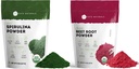 Kate Naturals Organic Spirulina v prahu in pesa koren prahu paket