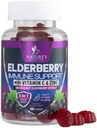 Imunska podpora Gumies - Sambucus Elderberry Gummy s starejšim Berry Extract, cink & vitamin C, naravni veganski imunski dodatek za odrasle in otroke, Gummy Elderberry Vitamini - 60 Gumies