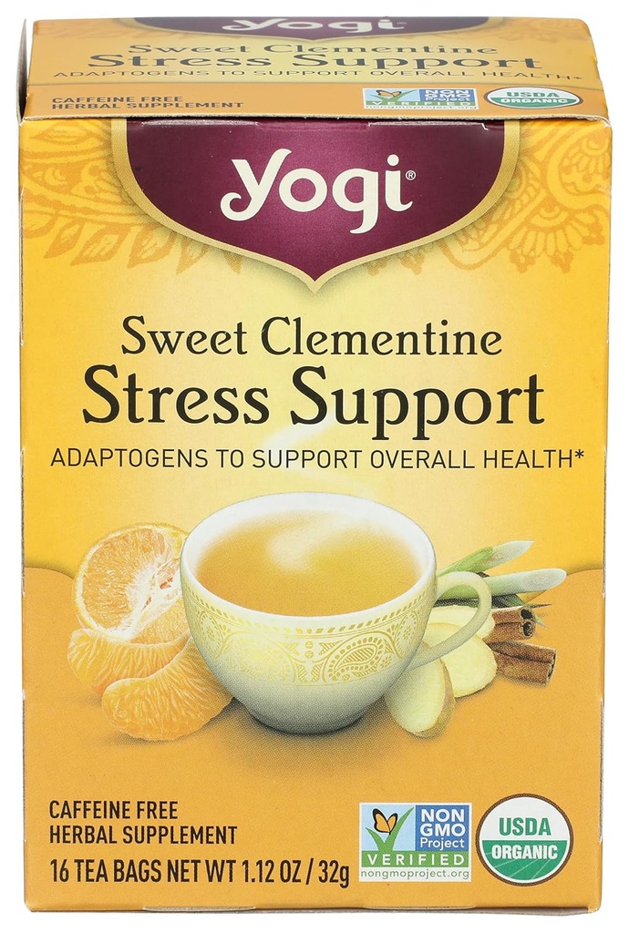 Yogi Tea Organic Sweet Clementine Stres Support Supplement, 16 Count