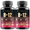 B12 Metilkobalamin s hialuronsko kislino, kolagenom in folatom – 25000 μg dodatka za povečanje absorpcije in povečanje energije 