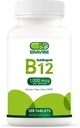 Vitamin B12 1000 μg, 120 tablet, aroma naravne češnje, brez glutena, brez glutena, brez sladkorja, hitro raztapljanje