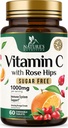 Vitamin C Žvečljivi 1000mg - Dodatna moč Antioksidanti za močno imuno podporo w/vitamin C & Rose HIPS - Močna prehrana VIT C Chews dodatek, naravna pomaranča aroma, Vegan, Non-GMO - 60 tablet
