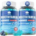 Metilirani multivitamin za moške/ženske Gumije, moške/ženske multivitamin 50 Plus, z glukozamin hondroitin MSM Echinacea Sugar Free Žvečljivi multi vitamini B D3 K2 A C E za odrasle starejše, 120 Cts