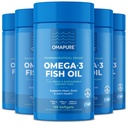 Fish Oil Supplements z Omega 3 Maščobne kisline (5 steklenica, 120 Softgels) - Visoko EPA, DHA, & IFOS Ribje olje tablete Podpora srce in skupno zdravje - Burpless ribje olje spodbuja možganske funkcije